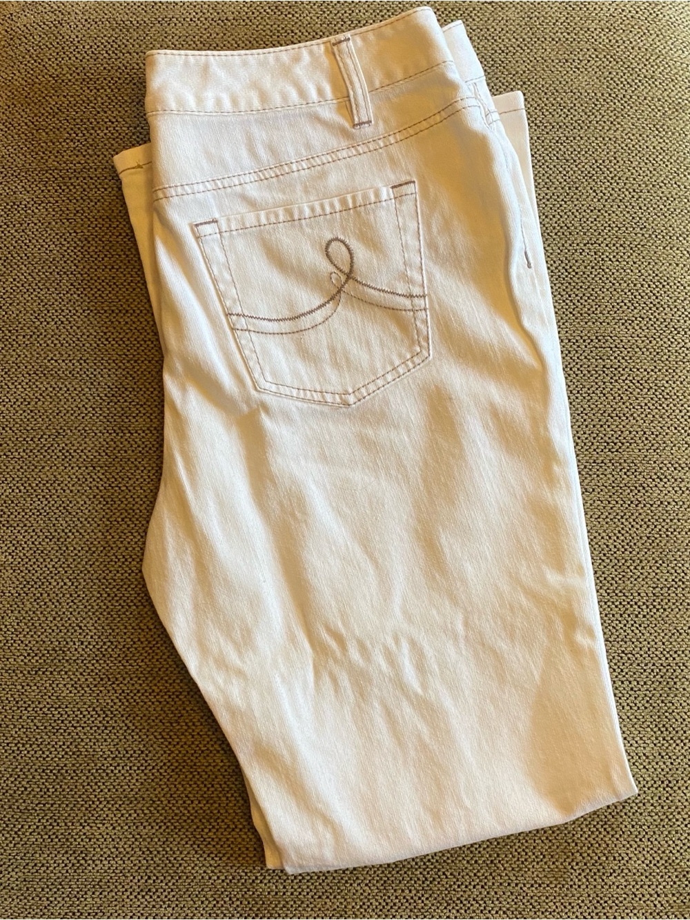 LOFT Cream Curvy Boot Jeans
